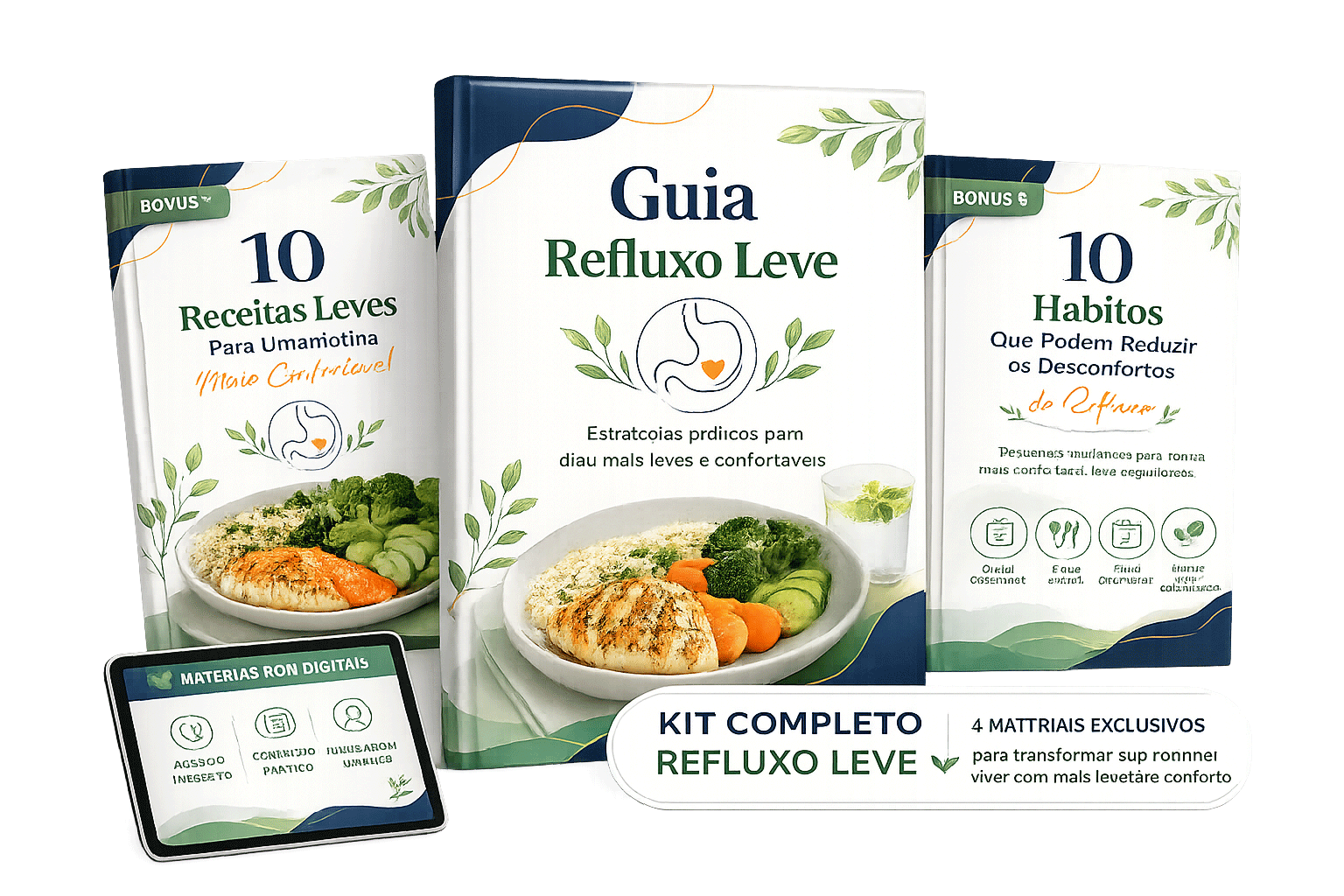Kit completo Refluxo Leve com guia principal e três bônus